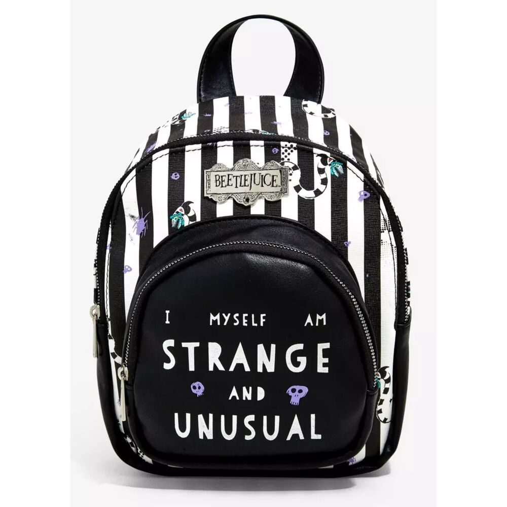 Beetlejuice Stripes & Sandworms Mini Backpack Hot Topic